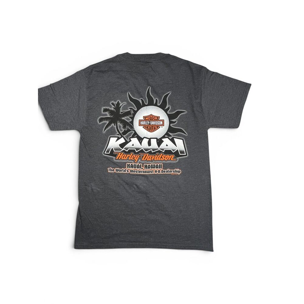 Harley Davidson Kauai Hawaii T Shirt Mens Medium Gray Graphic Tee